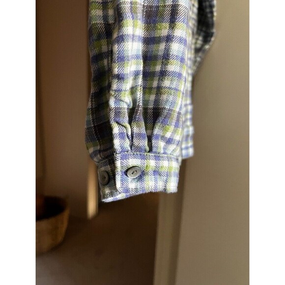 Woolrich Women's Flannel Button Up Plaid 100% Cotton Purple Green Size L Shirt - Picture 2 of 11